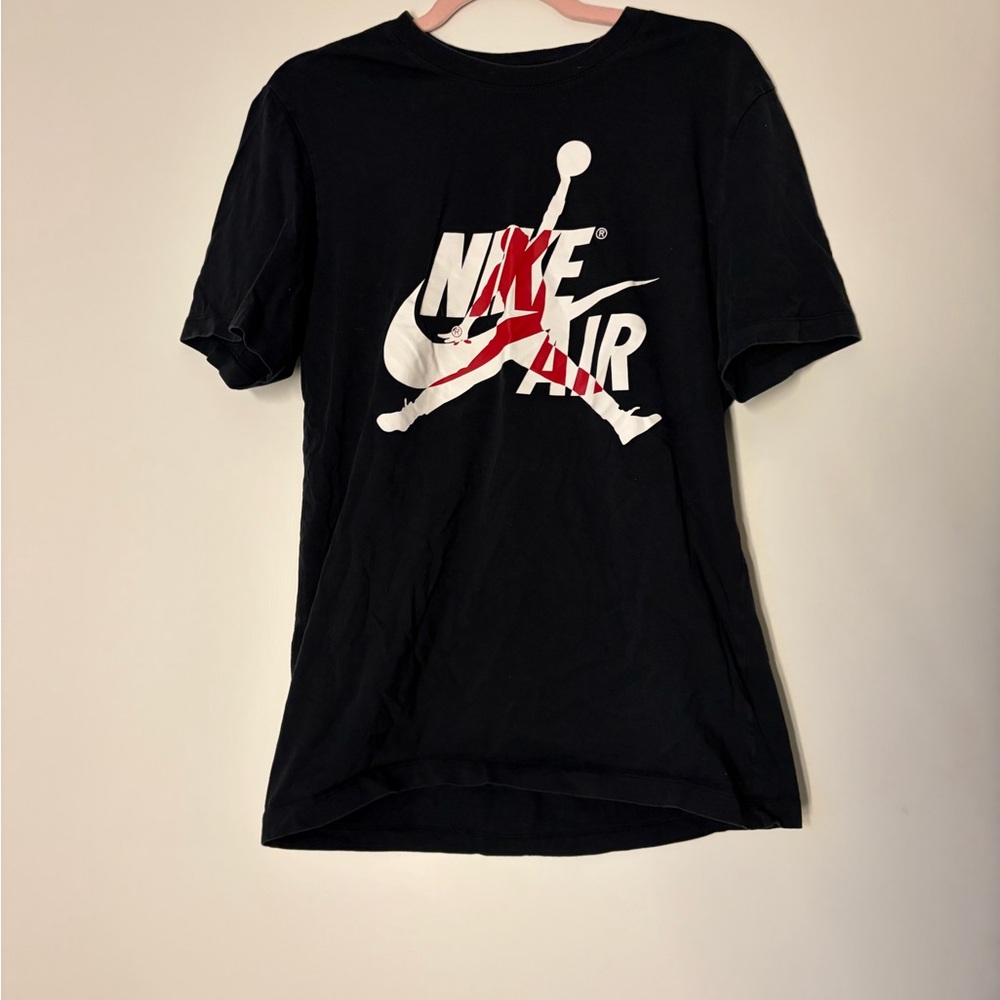 Jordan Black Tee with Red Jumpman Logo